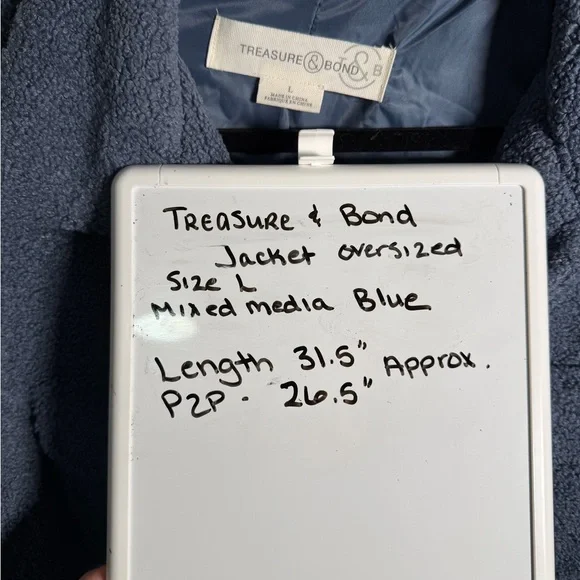 Treasure & Bond Blue Jacket Size L - Picture 7 of 7